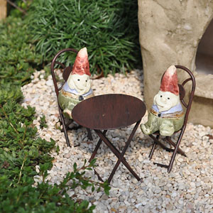 Tiny Bistro Set with Mini Gnomes